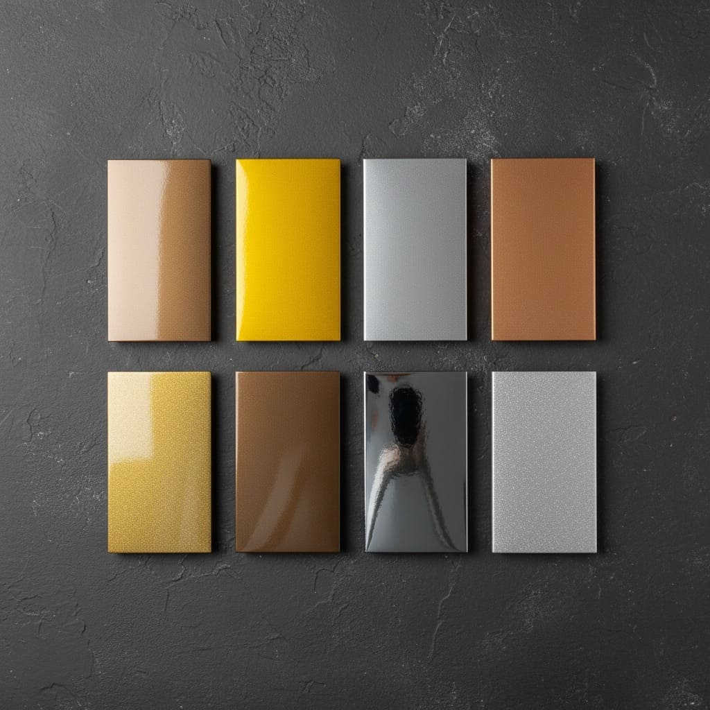 Коллекция металлических порошковых красок: золото, серебро, бронза